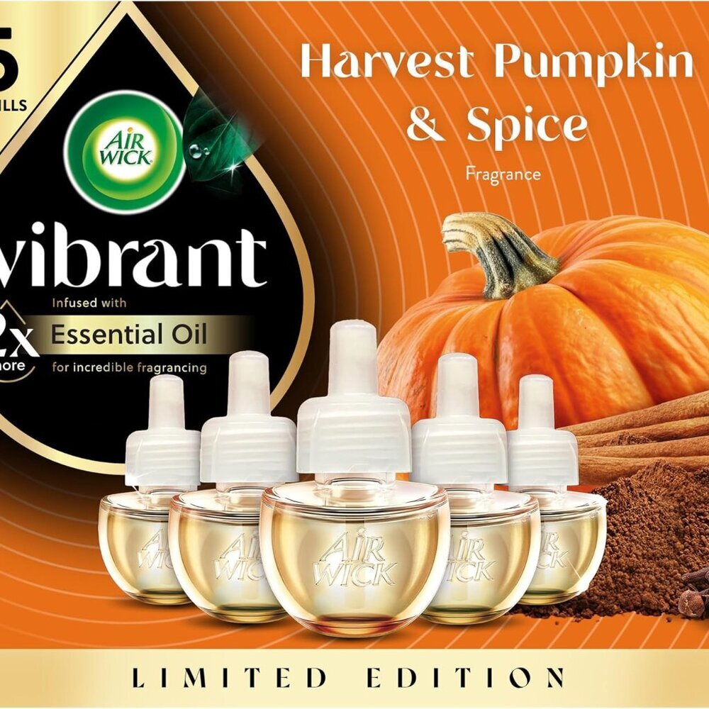 Plug In Advanced Scented Oils Refills, Harvest Pumpkin + Spice, 5 ct